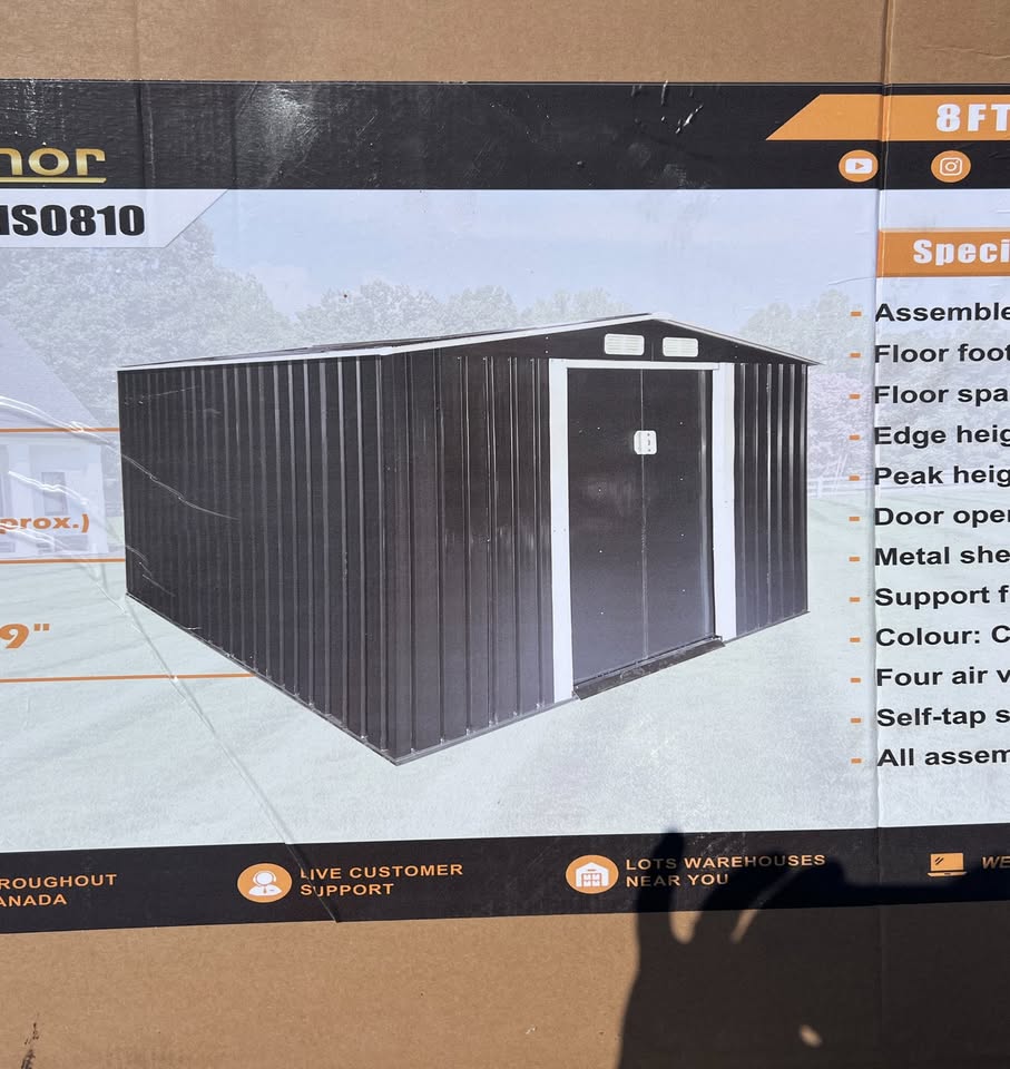 New 8ft x 10ft Metal storage shed